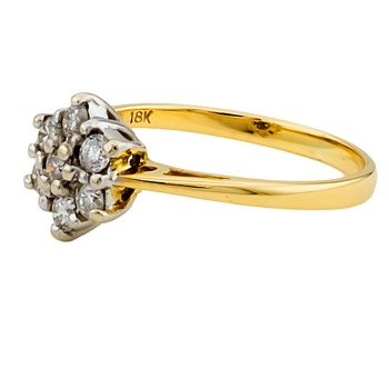 18ct gold Diamond 0.33cts Cluster Ring size L